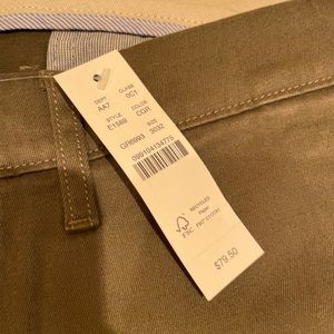 JCREW mens style 484 Slim khakis w30 L32. Army Green. New with tags. Never worn